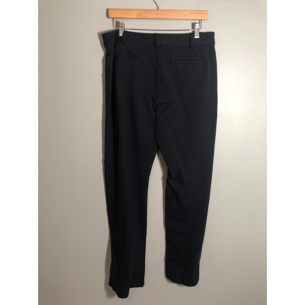 Lands' End Straight Leg Pants Women 12 Navy Blue Stretch Career Trousers - Picture 5 of 11